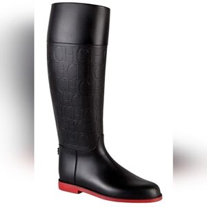 Carolina Herrera chic Black Women's Knee-High rubber Boots. Size 38